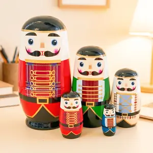 Wooden Doll Figurine Hutao Soldier Nesting Doll, Christmas, Wedding & Party Gift, Unique Creative Ornament for Home Decor, Children's Handmade Educational Toy