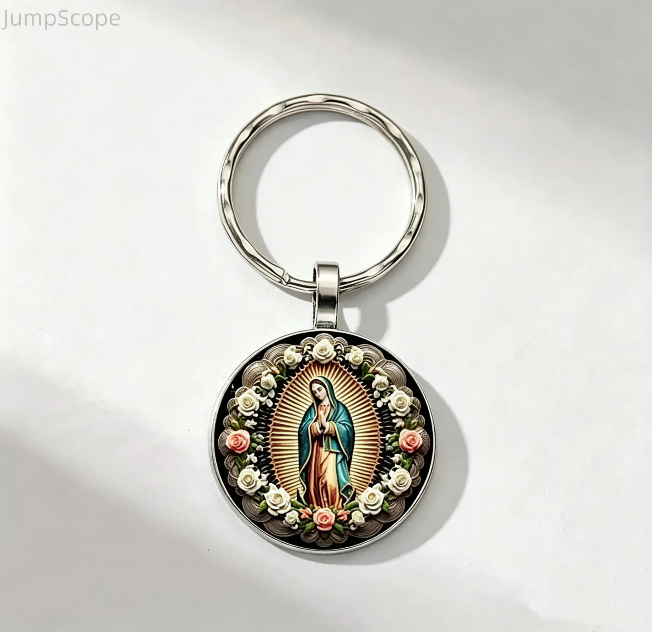 Virgin Mary Our Lady of Guadalupe Religious Keychain - Decorative Key Ring for Car Keys, Bags, Leisure & Outdoor Use Key Charms