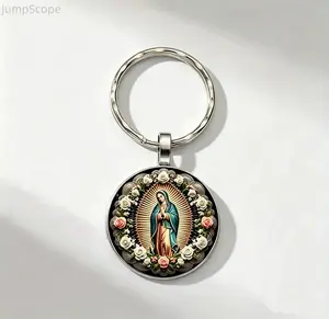 Virgin Mary Our Lady of Guadalupe Religious Keychain - Decorative Key Ring for Car Keys, Bags, Leisure & Outdoor Use Key Charms