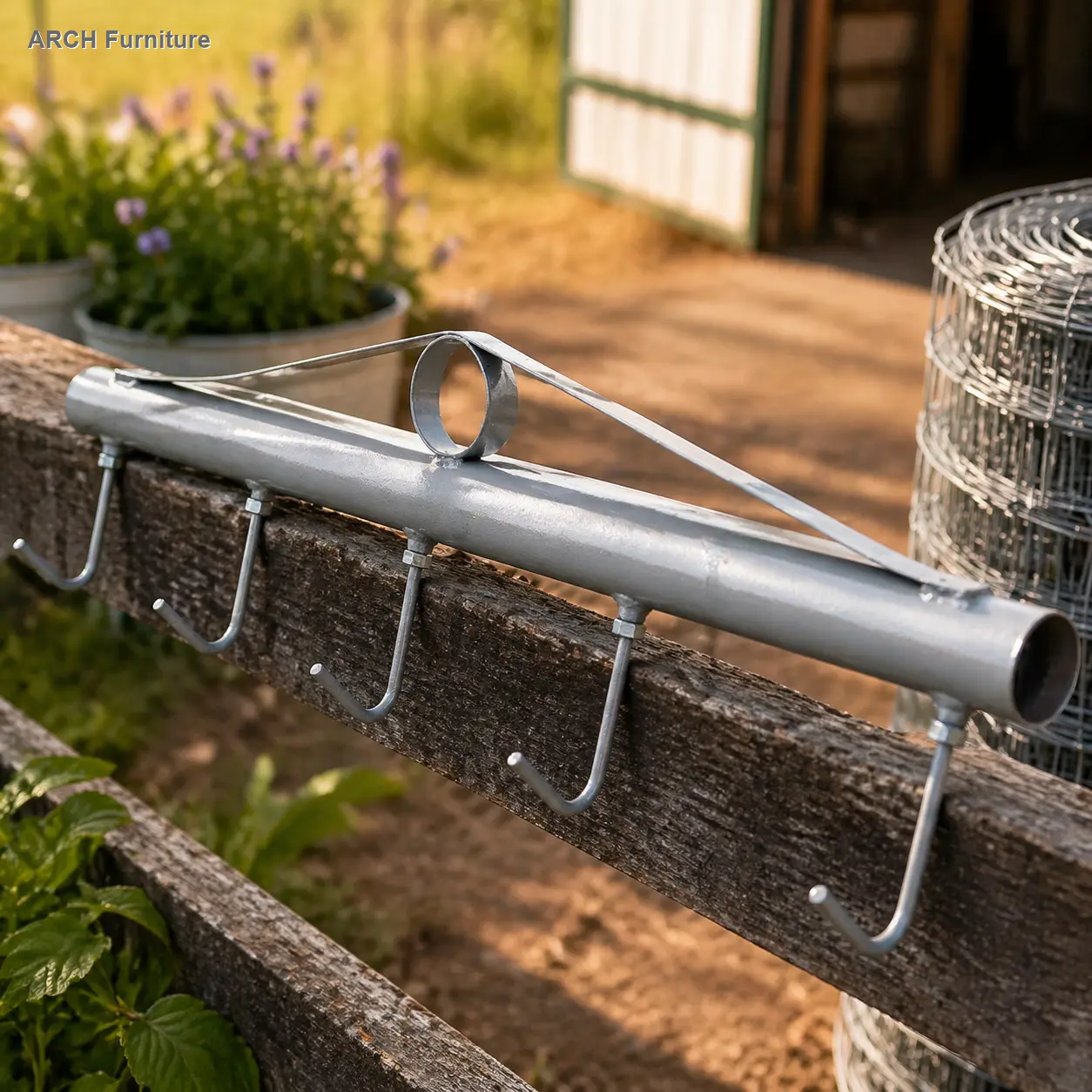 36-Inch Heavy-Duty Steel Chain Link Stretcher with 5 Thick Hooks, Rust-Proof Woven Wire Tool for Industrial Fencing, Farm Installation, Targeted for Farmers, Yard, Diy Home Users