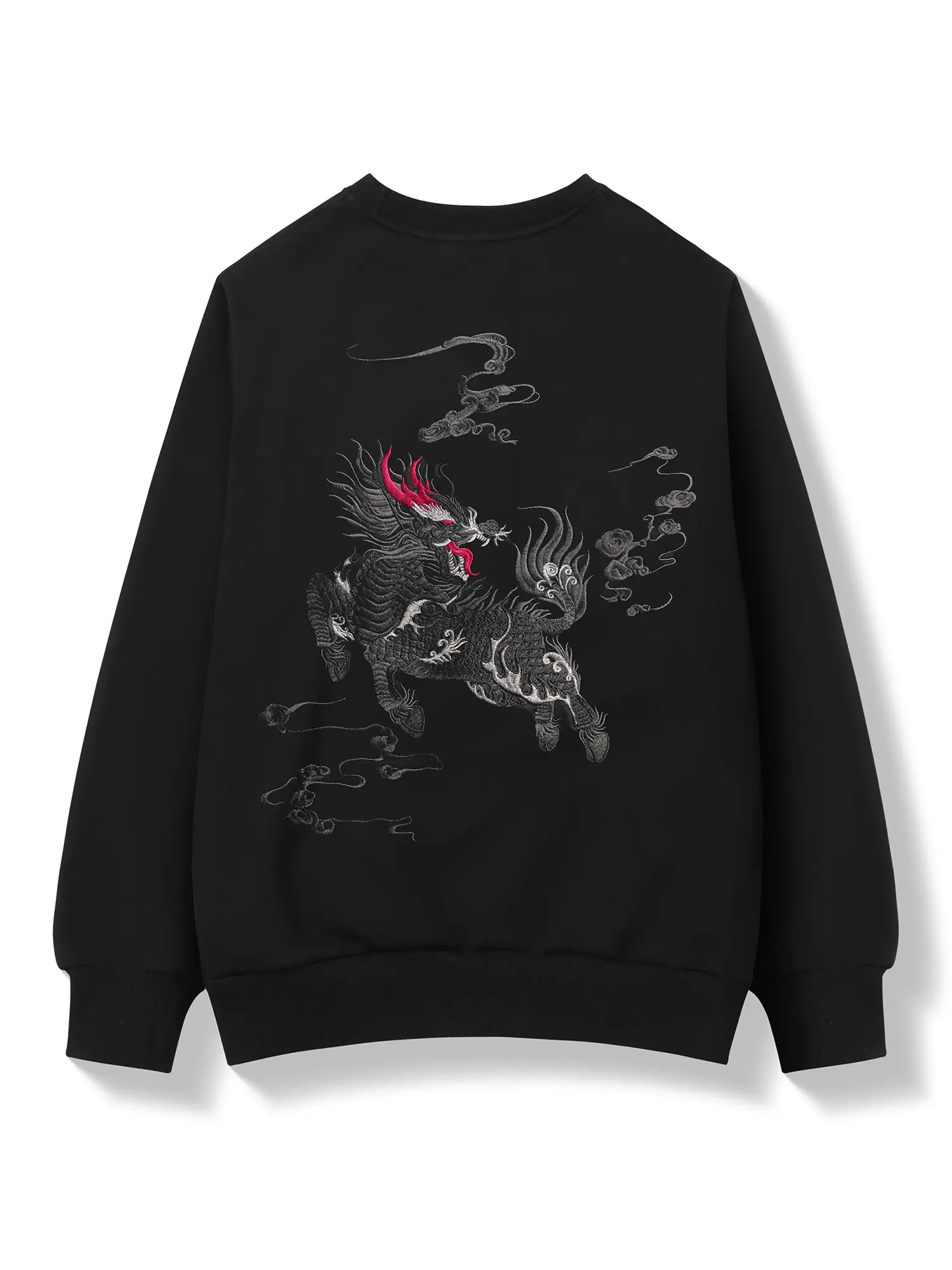Niepce Japanese Streetwear Embroidered Kirin Sweater Crewneck Breathable