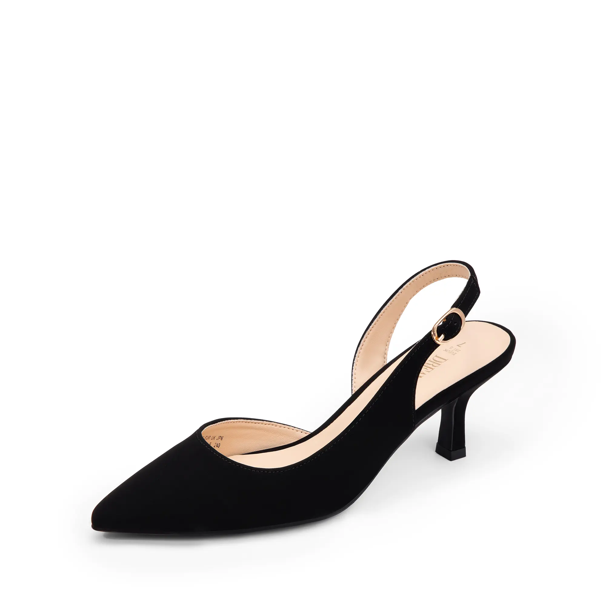 Dream Pairs Women's Kitten Heels, Comfortable Synthetic Slingback Dress Pumps with a Closed Pointed Toe for Party and Wedding, Elegant Pointed Toe, Kitten Heels For Women, Comfortable Heels, Vegan Leather
