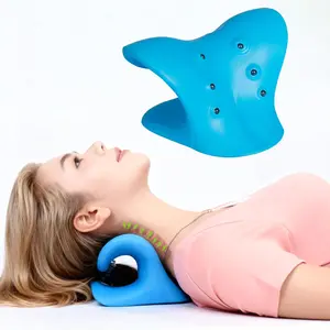 Neck Stretcher Cervical Traction Pillow with Acupressure, Neck and Shoulder Relaxer for TMJ Pain Relief, C-Arch Chiropractic Pillow, Spine and Neck Corrector