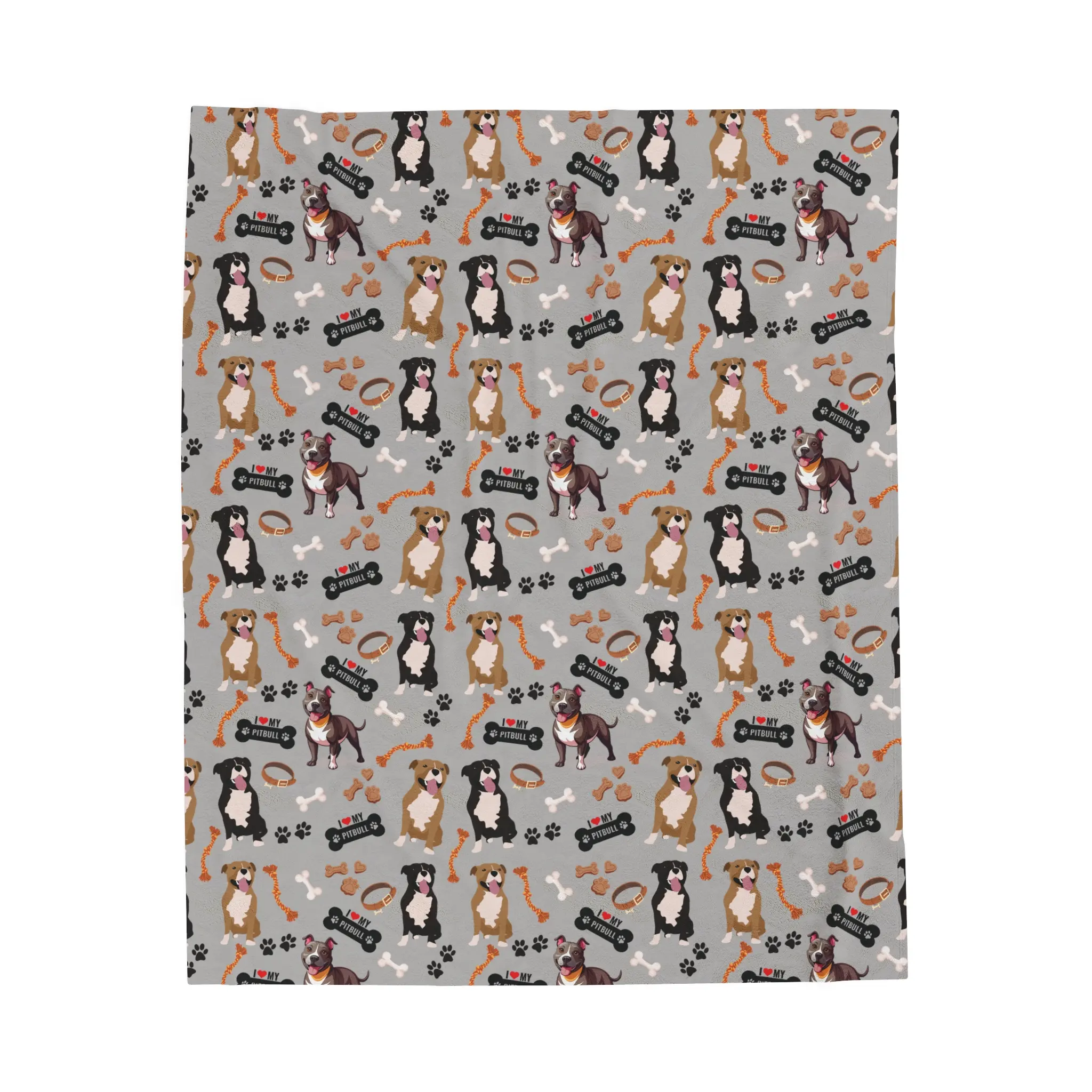 Pitbull Plush Blanket, Dog Lover Throw, Cozy Fleece Cover, Animal Print Bedding, Warm Quilted Bedspread, Pet Owner Gift