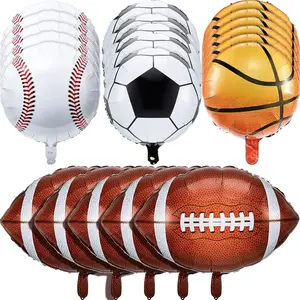 20 Pieces Sports Foil Balloon Set, Baseball Football Basketball Soccer Sports Game Party Decorations Balloons for Birthday Themed Party