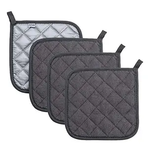 Joyhalo 4 Pack Pot Holders for Kitchen Clearance, Hot Pads for Kitchen, Countertops, Oven Pot Holders Bulk, Potholders Sets for Kitchens Heat Resistant, Grey