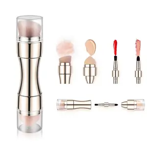 4-in-1 Gold Makeup Brush 💄 Travel-Friendly, Retractable & So Aesthetic 💫