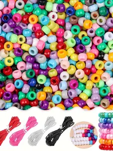 1200pcs Rainbow Color Pony Beads, Handmade Jewelry Making Supplies, Bracelets, Keychains, Craft Accessories, Fashion Gifts