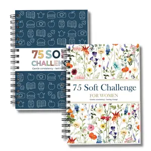 75 Soft Challenge Journal For Men & Women, 75-Day Habit Tracker Planner With Daily Logs, Weekly Reviews, Meal, Water, Workout & Reading Tracker For Sustainable Wellness, A5 Spiral 108 Full-Color Pages