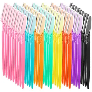 96 Pcs Eyebrow Razors Shavers Trimmers for Women Dermaplane Razor Facial Razors Shavers Facial Hair Removal for Women Exfoliating Dermaplaning Tool for Face with Precise Cover for Makeup Care Tools