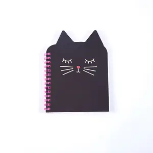 Cute Cat Spiral Die Cut Pocket Memo Notebook, Diary Paper Notepad Writing Stationery DIY Note Books Writing Planner for Students Office School Supplies Girl Gifts, 60 Sheets 4.8x6.5"