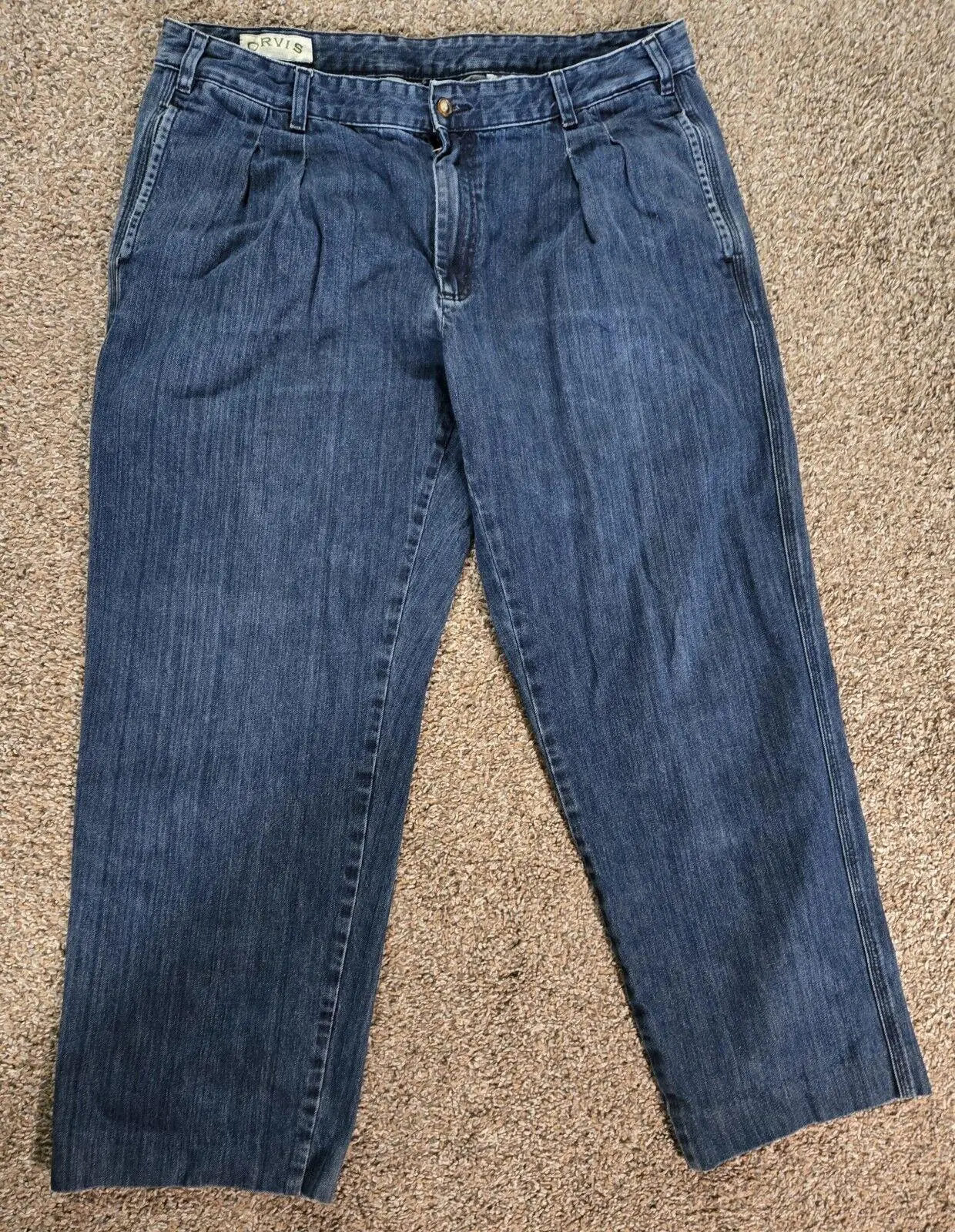 Orvis Sporting Traditions Pleated Cotton Denim Pant Size 38