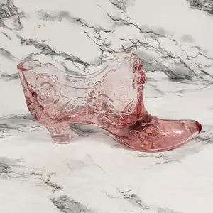 Fenton Pink Glass Shoe Vintage