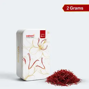 2g Herati Saffron: Grade A+ Super Negin Threads - 2.0g Tin Box for Mood, Tea & Gourmet Cooking - 100% Handpicked