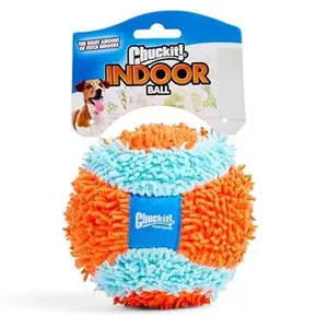 Chuckit! Indoor Fetch Ball Dog Toy for Dogs - Interactive Dog Toys for Boredom, 4.75 Inch, Orange and Blue