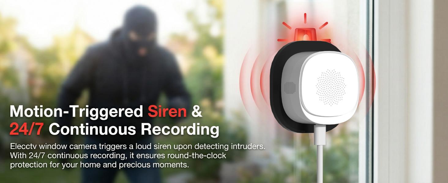 Rraycom 4MP 2.5K window camera, 2.4 GHz & 5 GHz Wi‑Fi indoor cameras for home security with premium AI starlight full‑color night vision, person and motion detection, 24/7 recording, easy and quick installation