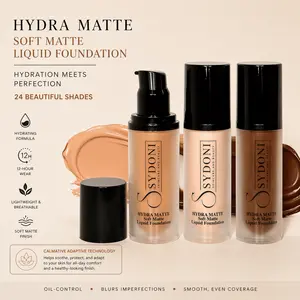 SYDONI HYDRA MATTE SOFT MATTE LIQUID FOUNDATION – Hydration Meets Matte Perfection 1.1 FL. OZ. (24 SHADES)