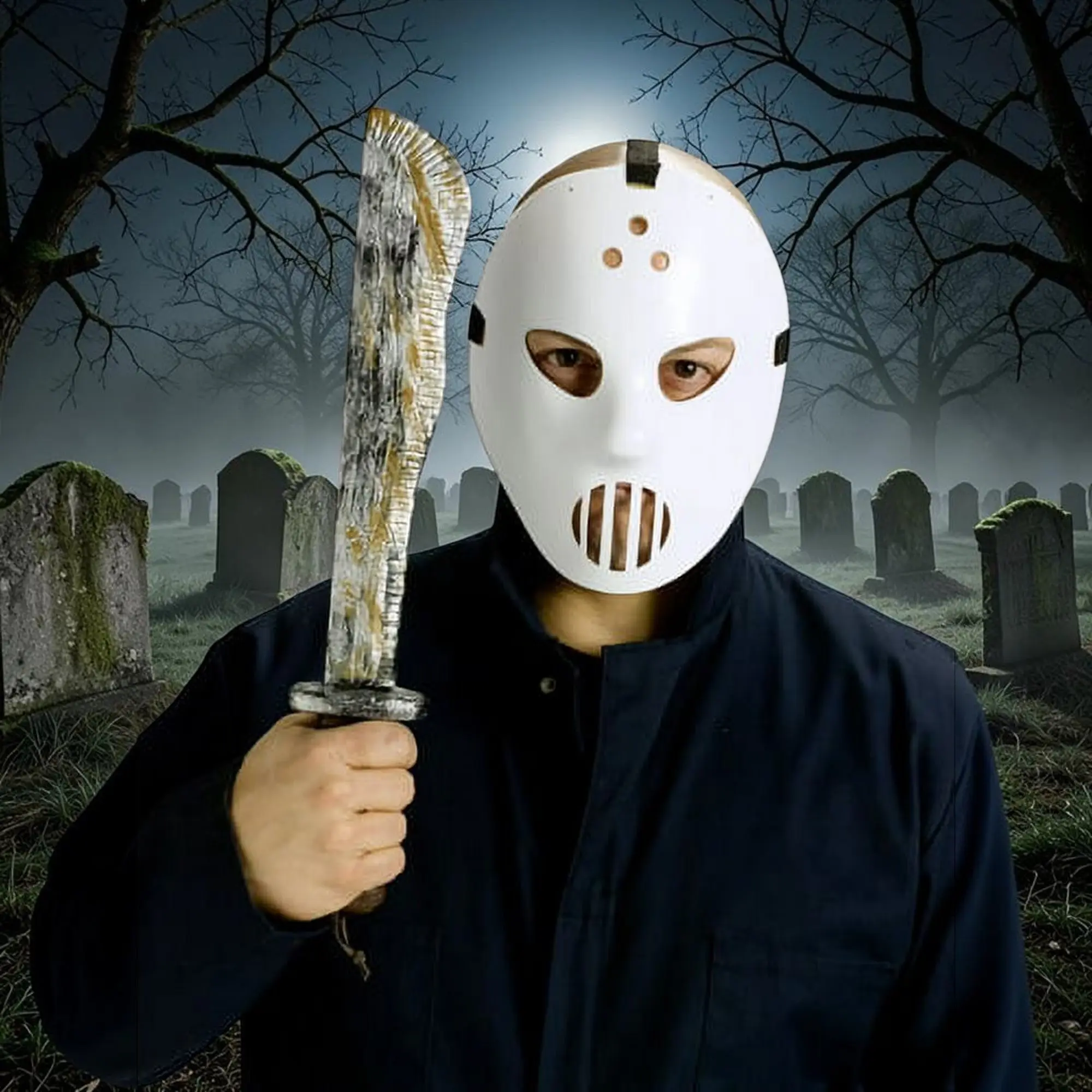 Hockey Mask and Machete Set