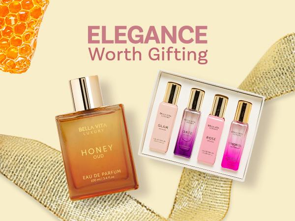 Midnight Mischief by BellaVita Luxury | Women’s Luxury Mini Perfume Set & Honey Oud EDP | Luxury Perfume for Women | Long Lasting, Floral, Spicy & Vanilla,Bergamot | Luxury, Vegan & Cruelty Free Eau De Parfum | Travel-Friendly | 100+ 4x20 ML(6.08 fl. oz)