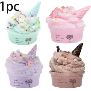 New 60ml Pull-Out Slime DIY Stress Relief Colorful Putty Ice Cream Dry Slime Fidget Relief Kawaii Squishies