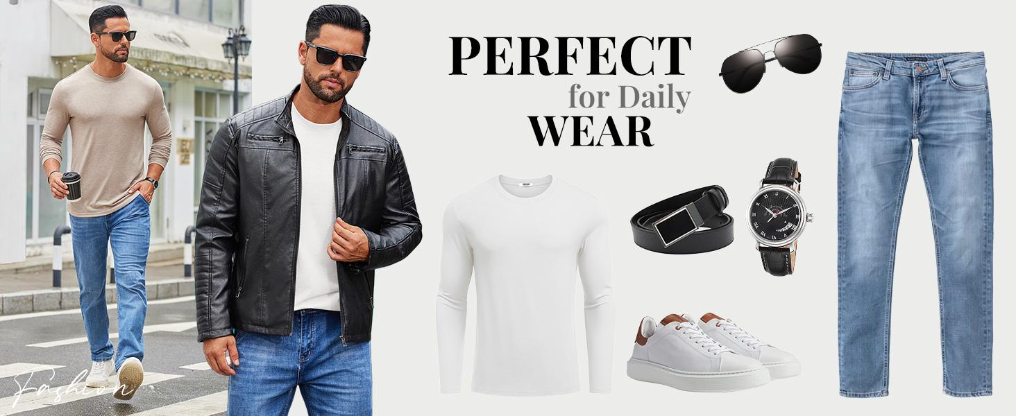 COOFANDY Men's Crew Neck T-Shirt Long Sleeve Casual Pullover Tees Soft Stretch Basic Tee Shirts COOFANDY Men's Crew Neck T-Shirt Long Sleeve Casual Pullover Tees Soft Stretch Basic Tee Shirts