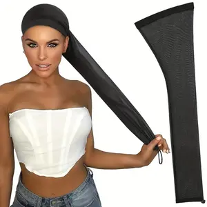 Ultra-Long Hair Cap, Hair Care Cap, Breathable Elastic Faux Locs Tube & Braid Sleeve, Soft Reusable Hair Net, Suitable for Box Braids, Twisted Braids, Long Hair Protection