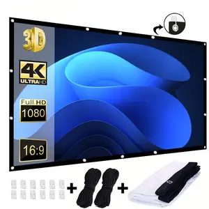 Large Screen Projector Supports 1080P Resolution, Portable Pocket Design for Indoor & Outdoor Use, Perfect for Movie Nights & Presentations, HD Projector Screen