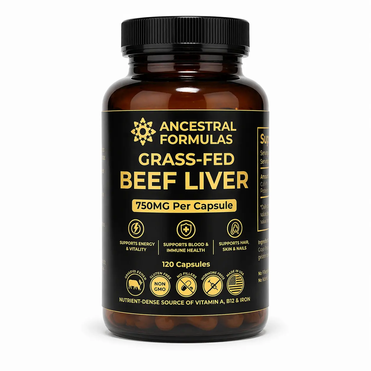 Beef Liver Grass-Fed 750 mg 120 Capsules