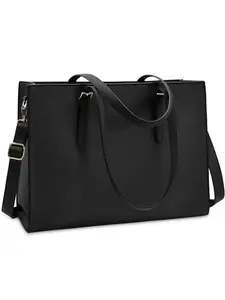 Women's Solid Color Large Capacity Shoulder Bag, Fashionable Lightweight Computer Tote Bag, Professional Office Work Bag for Women
