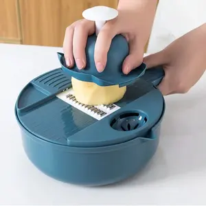 Multifunctional Vegetable Chopper 12-in-1 - 6 Blades for Slicing, Dicing & Grating - Save Time & Effort in The Kitchen - for Salads, Stir-fry & Meal Prep - BPA Free & Easy Clean