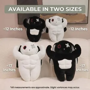 Buff Aesthetic Bunny Plush Muscle Rabbit Desk Pet 12in