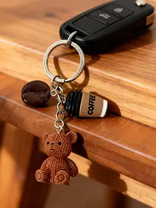 Fashion Mini Cartoon Bear Keychain Pendant, Teddy Keys, Unisex Valentine's Day Gift, Daily Use Bag Accessory, Plain Pattern, Ca Prop 65 Compliant