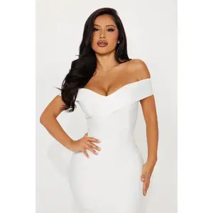 Amy Bandage Midi Dress - White