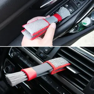 Mini Duster for Air Vent, 2PCS Auto Air Conditioner Cleaner and Brush Tool, Hand Held Dust Collector Cleaning Cloth for Keyboard  Air Vent Window Leaves Blinds Shutter Glasses Fan