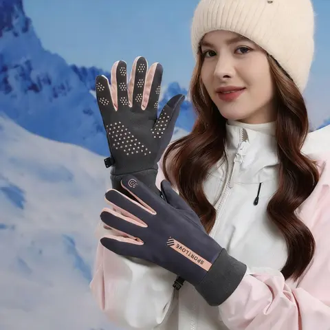 Unisex Outdoor Thermal Sports Gloves - Touch Screen, Windproof, Lightweight, Anti-Slip Silicone Palm Prints, Abrasion Resistant, 4-Way Stretch Breathable Fabric, Pilling-Resistant for Cold Weather Ski, Biking, Driving