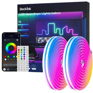 100 FT LED Neon Rope Lights with App and Remote Control, IP65 Waterproof Neon Strip Lights for Outdoor Indoor, DIY Design Flexible Led Rope Lights for Bedroom, Living, Gaming, Party Decor