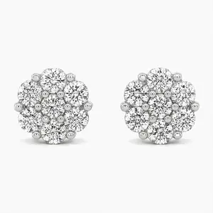 #4   |   1 CTW | Flower Cluster Lab Diamond Stud Earrings set in 925 Sterling Silver