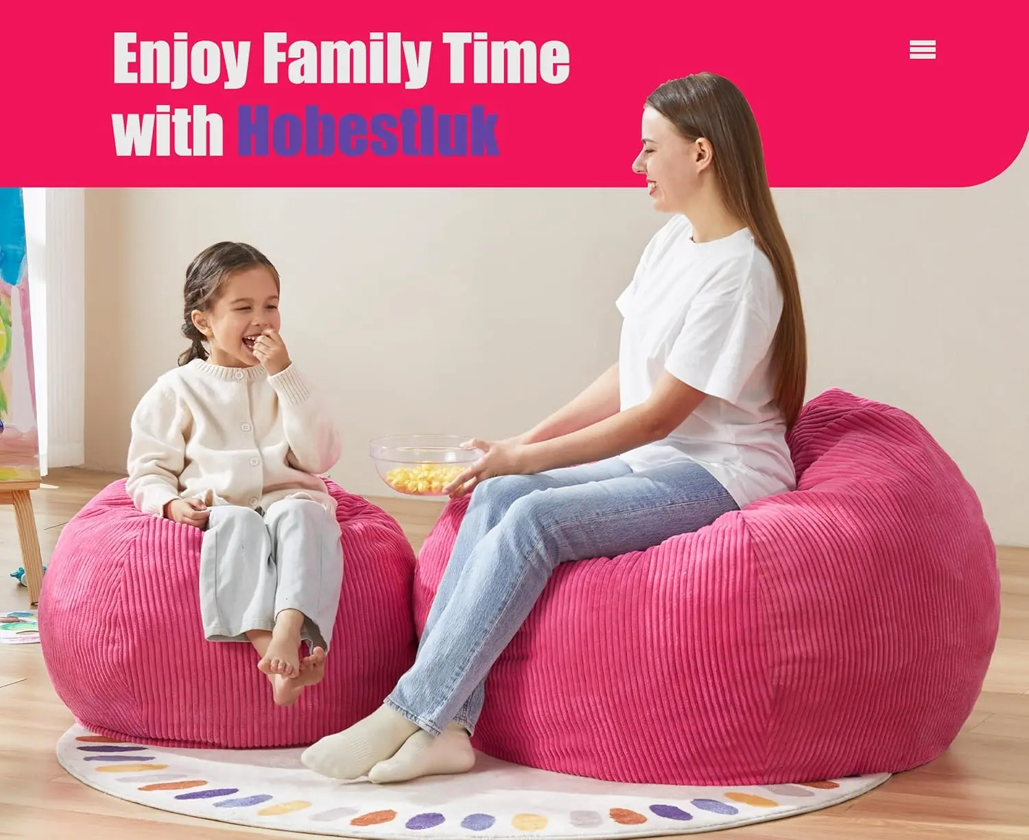 Lazy Bean Bag Chair with Filler Included Teardrop Bean Bag Chair with Removable Cover for Bedroom Living Room - 2.5FT, 3.5FT