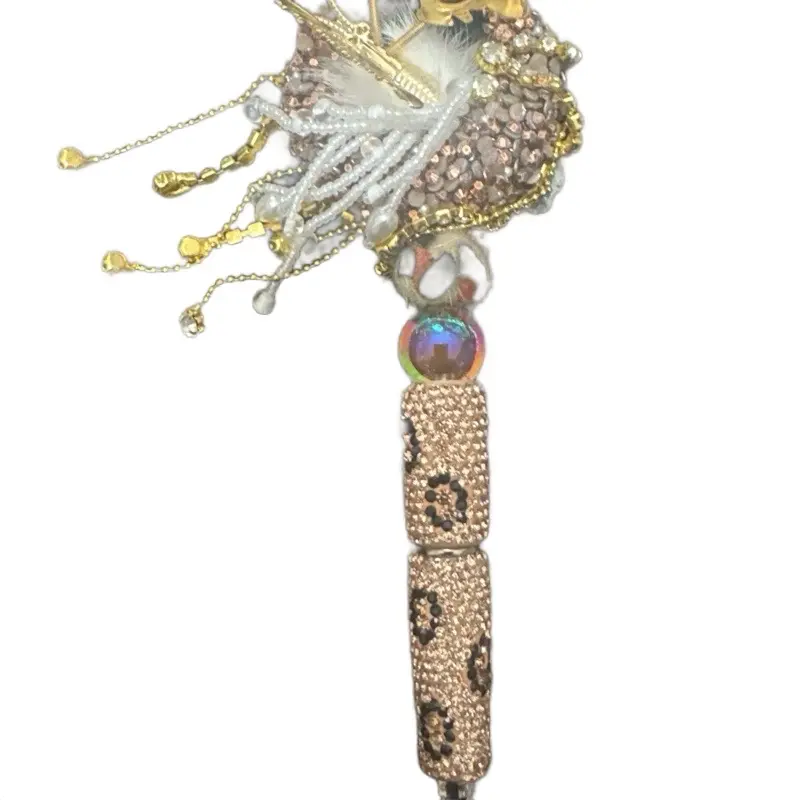 Handmade Beaded & Jeweled Fancy Pens - 16mm-20mm Sizes, Varied Colors, High-Quality Accessories, Elegant Touch for Artists, College & Office Use, Enhance Creativity
