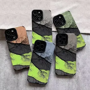 Phone Case with Artistic Branch&Rock Design, Multiple Colors/Specs Available, Shock - Proof Protective Cover for Phones, Ideal for Daily Use&Outdoor Scenes, Stylish Aesthetic Boost