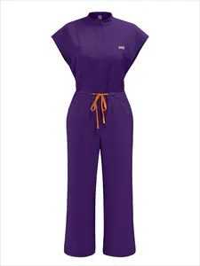 New Short Sleeve Jumpsuit Scrubs | Wholesale Uniforms for Pet Hospital Staff, Spa Therapists, and Senior Care Professionals Who Love Modern Styl