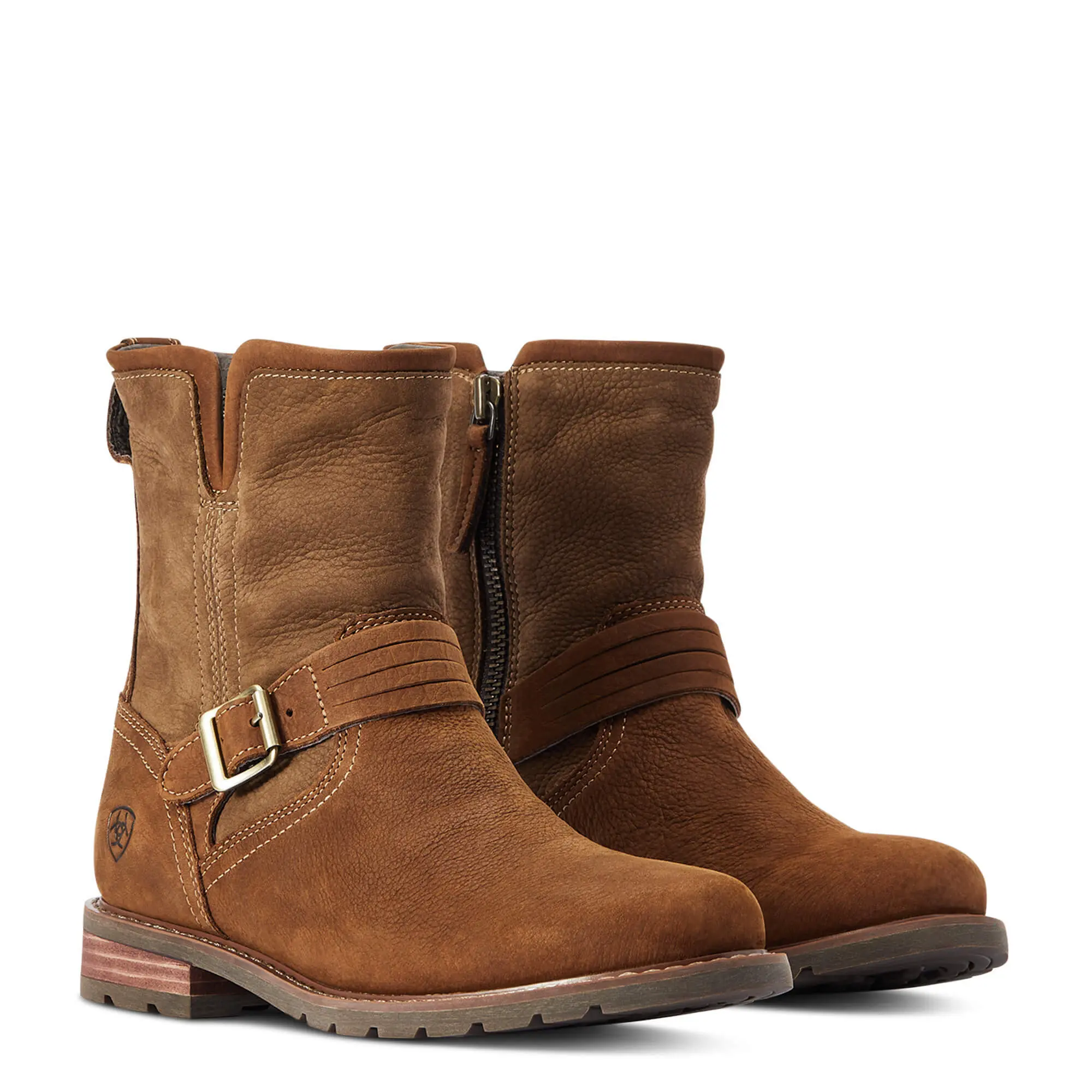 Ariat Savannah Women's Waterproof Engineer-Inspired Ankle Boot with Side Zipper, Buckle Detail & ATS Support, Shoe, Footwear, Low Heel