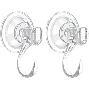 2 pack Suction Cup Wreath Hanger ,Large Clear Vacuum Heavy-Duty  Wreath Hooks,use for Windows Tiles Glass Smooth Doors Mirrors to Hang Bags Coats Umbrellas kitchenware and Christmas Wreaths