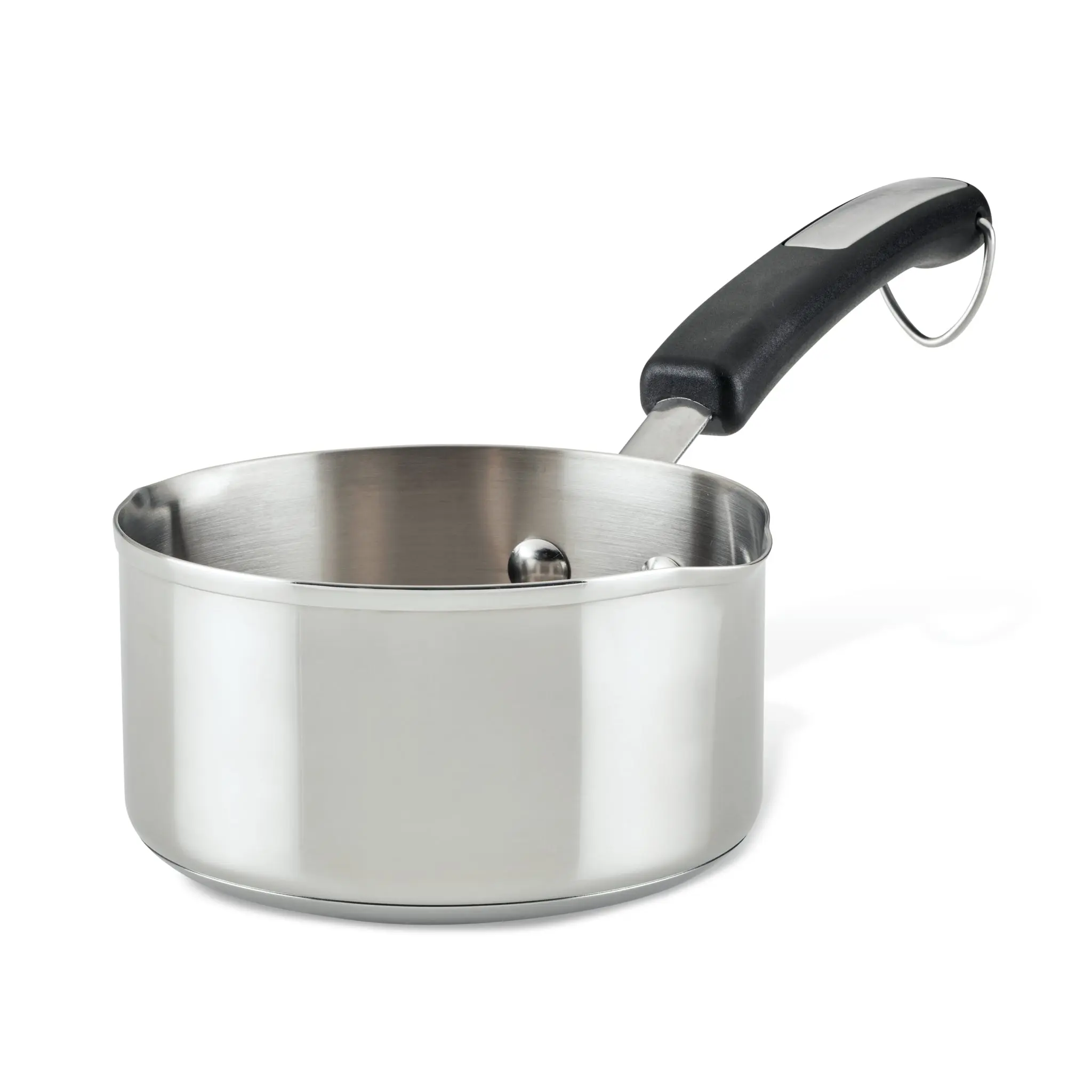 Farberware Brilliance 1-Quart Stainless Steel Saucepan with Black Handle for Everyday Cooking - Cookware