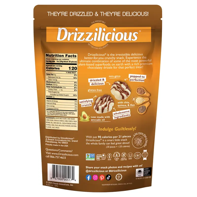 6 Pack - Drizzilicious S'mores Mini Rice Cakes 4oz