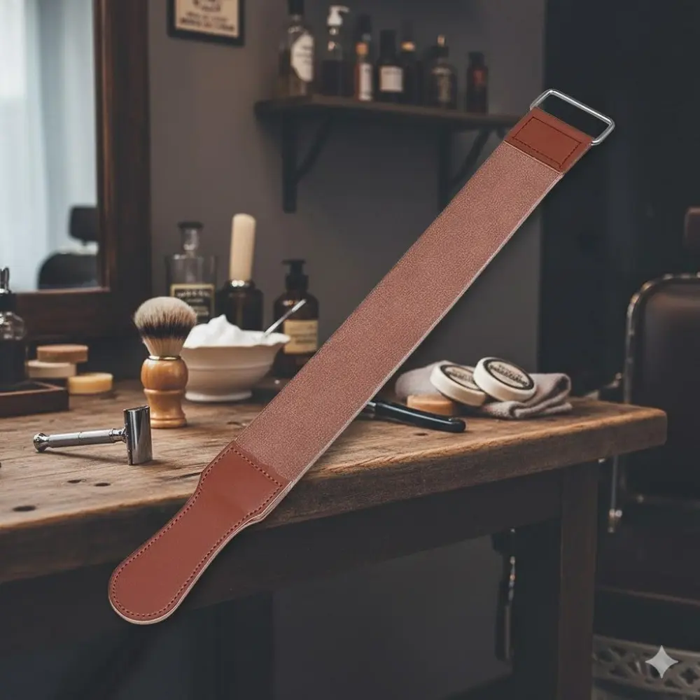 Professional Leather Strop for Straight Razors & Kitchen Knives, Durable Sharpening Tool for Blade Maintenance, Honing and Polishing, Keeps Knives Razor Sharp, Essential Home Sharpening Accessory.