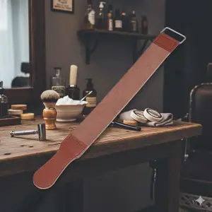 Professional Leather Strop for Straight Razors & Kitchen Knives, Durable Sharpening Tool for Blade Maintenance, Honing and Polishing, Keeps Knives Razor Sharp, Essential Home Sharpening Accessory.