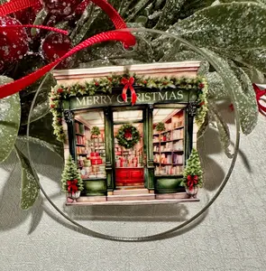 Acrylic Christmas Ornaments 3” Ornaments, Clear Acrylic Lightweight Durable with Red Ribbon for Gifting