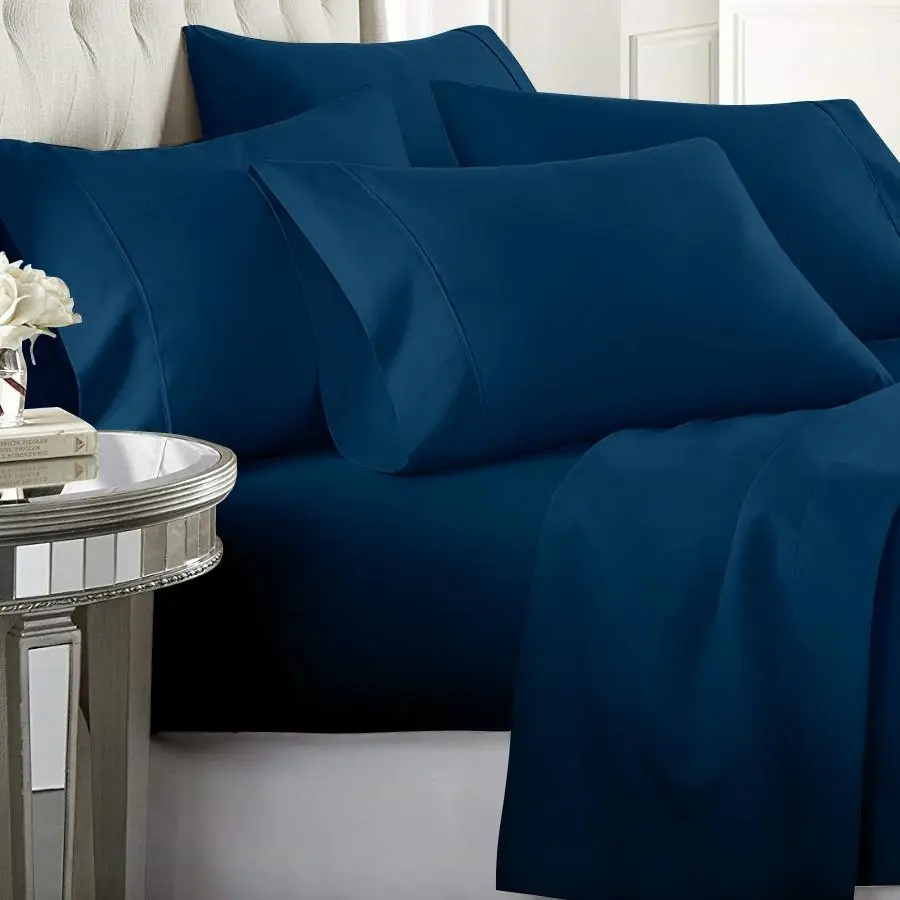 Microfiber Bedsheet Sets - 6-Piece Full/Queen/King & 3-Piece Twin 18" Deep Fit Bedding Set, Wrinkle Resistant, Fade Resistant, Breathable All-Season Luxury Hotel-Quality Linens, Solid Colors, Smooth-on-Skin Fabric