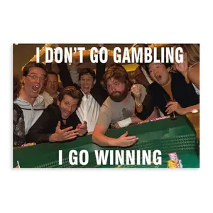 Banger - Hangover the Movie Elevator Scene "IDON'T GO GAMBLING IGO WINNING " College Dorm Room Frat Flag Banner